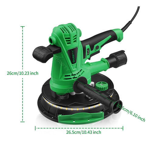 Lijadora De Pared Seca Orbital Pulidora 1500w 215mm Shawty