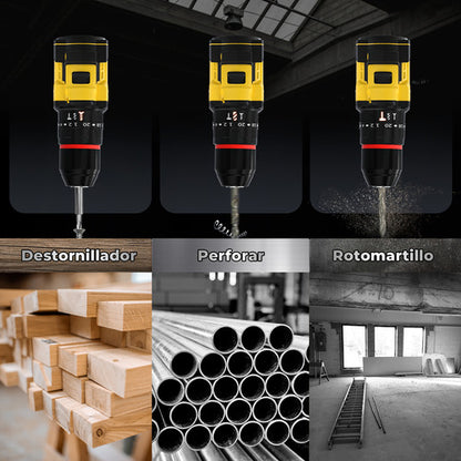 Taladro Percutor Inalámbrico Sidsys 2 Baterías - Larga Duración y Versatilidad