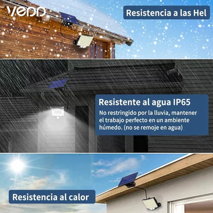 Lámpara Solar Exterior Jardín Pared Sensor Luz 106 Led - Metacompras