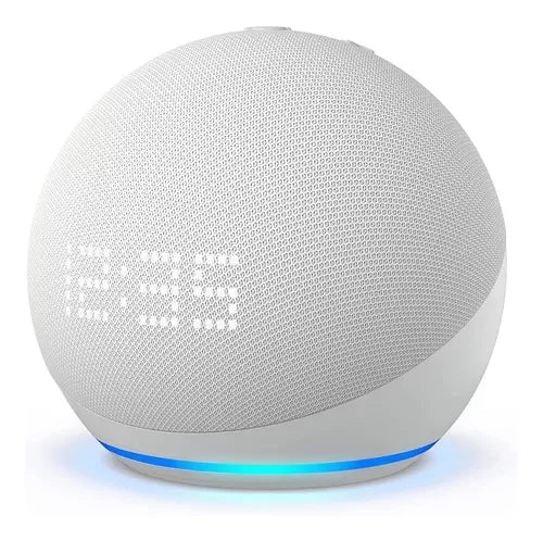 Asistente Virtual Amazon Echo Dot 5ta Gen Con Reloj Blanco