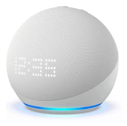 Asistente Virtual Amazon Echo Dot 5ta Gen Con Reloj Blanco - Metacompras