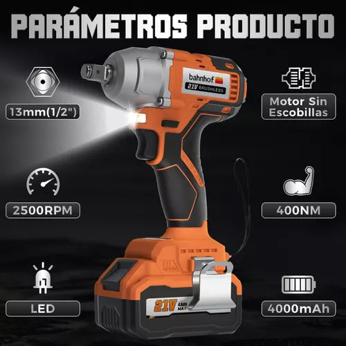 Llave De Impacto Pistola Inalámbrico Motor Sin Escobillas