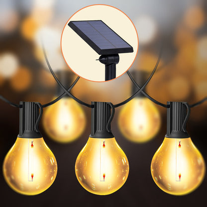 Guirnalda Solar de Luces Vintage G40 Exterior 25+2 Focos 15m A prueba de Agua
