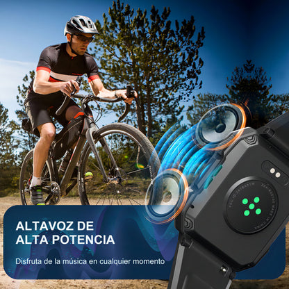 Reloj Inteligente Smartwatch Militar W60 con Linterna LED y Monitor de Salud IP68