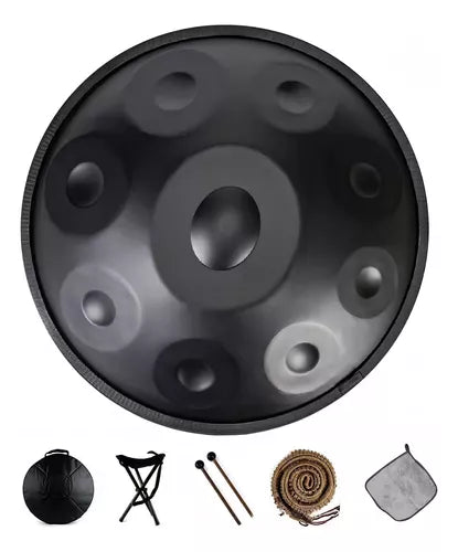 Handpan 18 Pulgadas de 9 Notas en G Menor – Sonido Etéreo y Relajante, Hecho a Mano