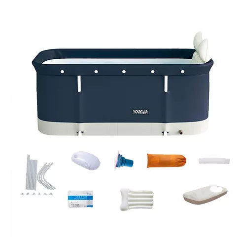Bañera plegable portátil para adultos y niños, Sauna, Spa, masaje, azul