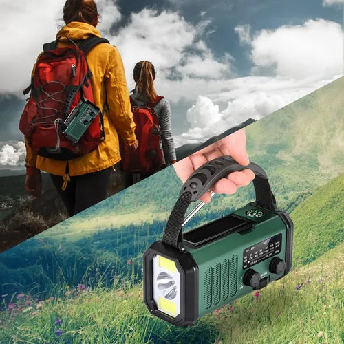 Radio Solar de Emergencia con Cargador de Teléfono 10000 mAh - Kit Completo - Metacompras