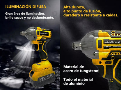 Kit de Atornillador y Taladro Eléctrico Sin Carbones con 350 Nm y 550 W - Potencia y Versatilidad para Proyectos de Bricolaje