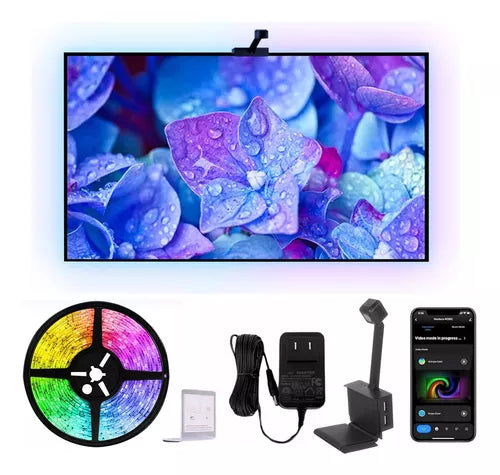 Barra de Luz LED Inteligente con Doble Cámara y Control por Voz para TV 50-65" - Metacompras