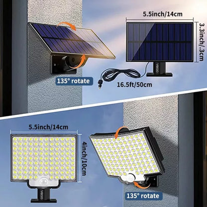 Lámpara Solar Exterior Jardín Pared Sensor Luz 106 Led - Metacompras