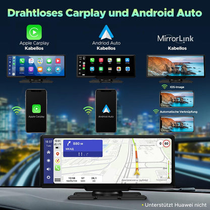 Pantalla Portátil Zucooler Wagen con Wireless CarPlay/Android Auto y DVR HD