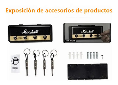 Organizador de Llaves de Pared Estilo Amplificador Marshall con Llaveros Rockeros