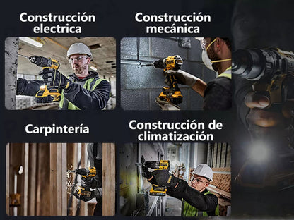 Kit de Atornillador y Taladro Eléctrico Sin Carbones con 350 Nm y 550 W - Potencia y Versatilidad para Proyectos de Bricolaje