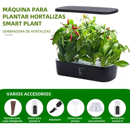 Sistema de Jardinería Hidropónica Interior con Luz LED y Bomba Silenciosa - Cultiva Hasta 12 Plantas.