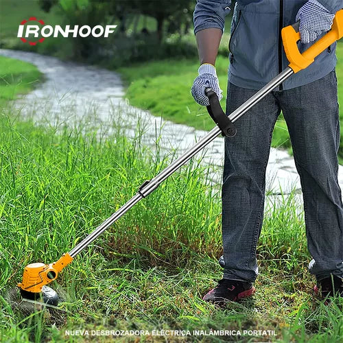 Desbrozadora Eléctrica Inalámbrica IRONHOOF 21V - Potente y Ligera para Jardín - Metacompras