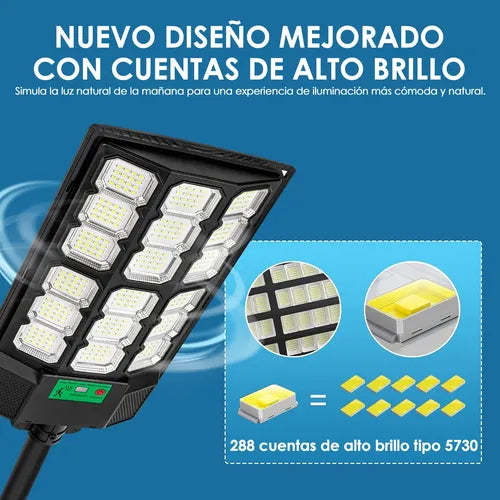 Lámpara Solar LED Exterior para Jardín, Luminaria 1200W Eficiente