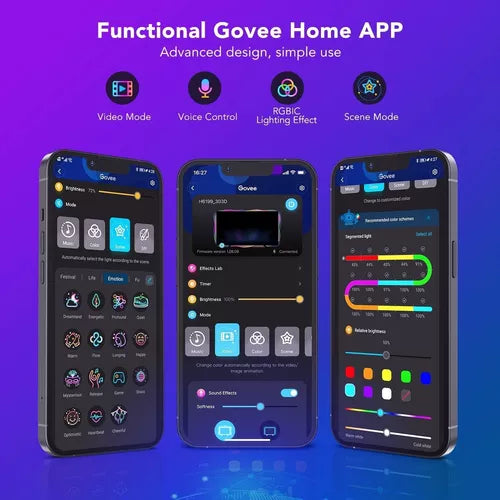 Barra de Luz LED Inteligente con Doble Cámara y Control por Voz para TV 50-65" - Metacompras