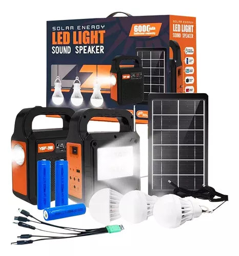 Lámpara Solar Multifuncional con Radio FM y Altavoz Bluetooth 6000mAh