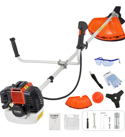 Desbrozadora a Gasolina 52cc 2.5hp con Cortadora de Hoja Metálica y Cuerda Plástica
