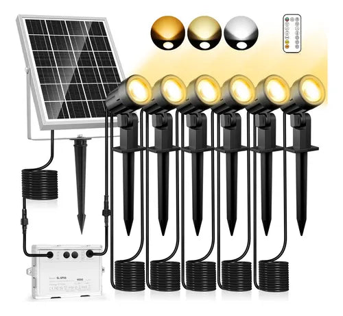 Lamparas Solares 6 En 1 para Jardin Exteriores con Control Remoto