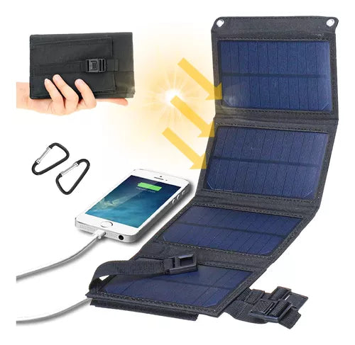 Cargador Solar Portatil Plegable De Panel 20w Puertos Usb - Metacompras