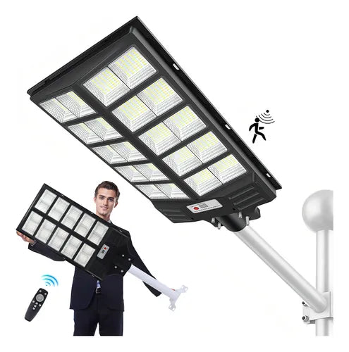 Lámpara Solar LED 1600W con Sensor de Movimiento para Jardín Resistente al Agua