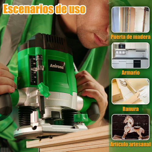 Router Anirona 1400W 1-3/4 Hp con 7 Velocidades Ajustables para Corte Preciso - Metacompras
