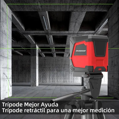 Nivel Láser Verde Autonivelante 2 Líneas con Soporte Incluido