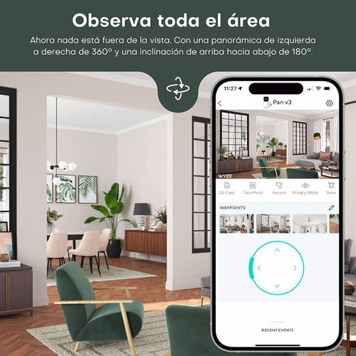 Cámara Wyze Pan V3 Interior/exterior 1080p Modo Privacidad