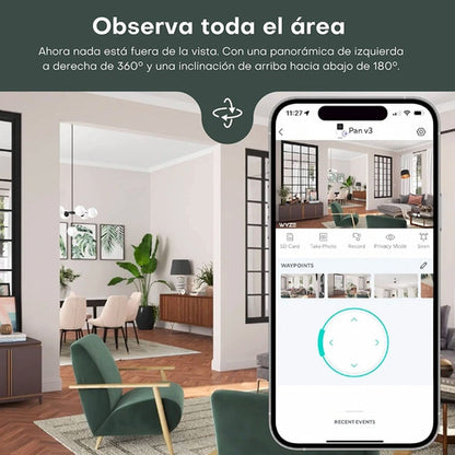 Cámara Wyze Pan V3 1080p para Interior/Exterior - Visión 360° y Antiinfiltraciones IP65