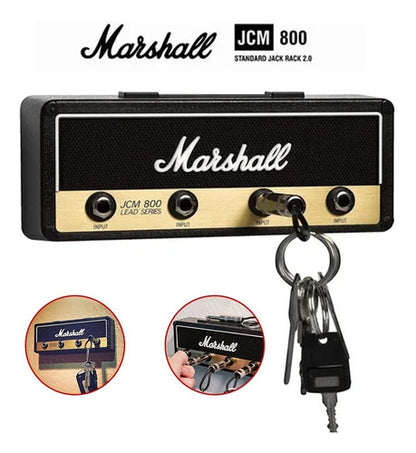 Organizador de Llaves de Pared Estilo Amplificador Marshall con Llaveros Rockeros