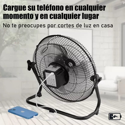 Ventilador De Carga Solar Con Carga De Teléfono Móvil Usb - Metacompras