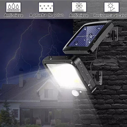 100 Led Lampara Solar Pared Sensor 3 modos remoto 60w 2 piezas - Metacompras