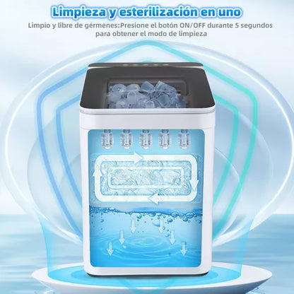 Máquina Para Hacer Hielo Eléctrica 15kg en 24h - Producción Rápida y Autolimpiante