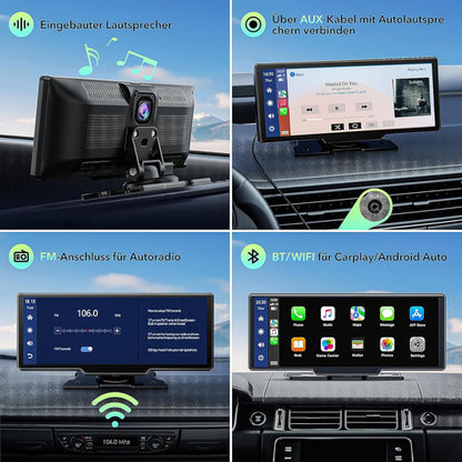 Pantalla Portátil Zucooler Wagen con Wireless CarPlay/Android Auto y DVR HD