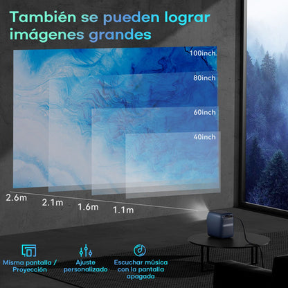 Proyector Wanbo T2 Max 450 ANSI, 1080P FHD, Android 9.0, Compacto y Potente