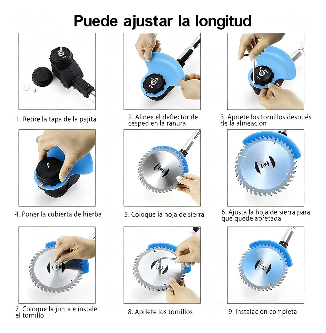 Desbrozadora Eléctrica Inalámbrica Ligera con Ruedas - Fácil Manejo