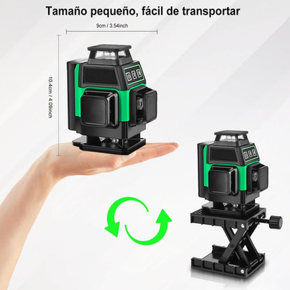 Nivel Láser Autonivelante 25m de 4D con 16 Líneas para Precisión Exacta - Shawty S0035G