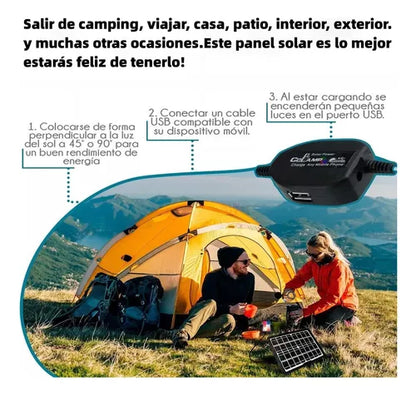 Cargador Panel Solar Portátil 15W 6-16V USB - Metacompras