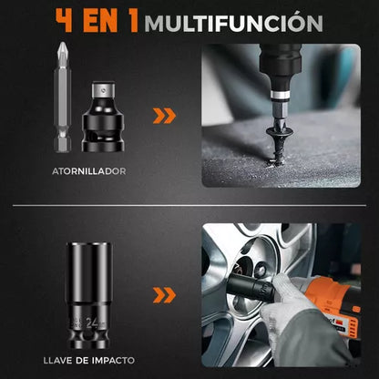 Llave De Impacto Pistola Inalámbrico Motor Sin Escobillas - Metacompras