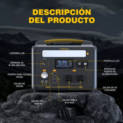 Generador Solar Vtoman 600x 600w/299wh - Metacompras