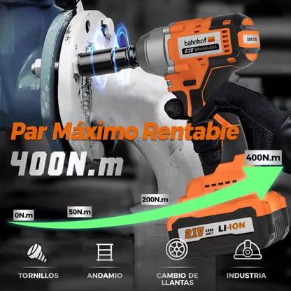Llave De Impacto Pistola Inalámbrico Motor Sin Escobillas - Metacompras