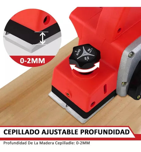 Cepilladora Eléctrica Para Madera Cepillo Profesional 82mm 900W