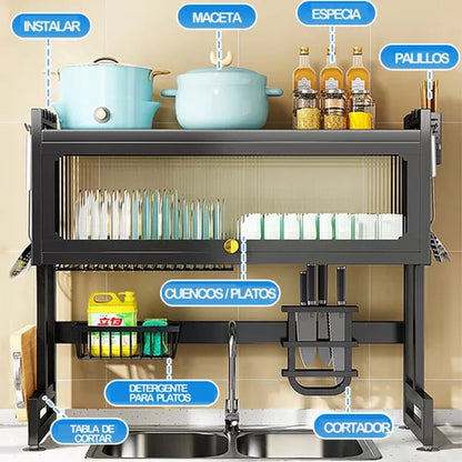 Escurridor De Trastes 3 niveles gabinete - Metacompras