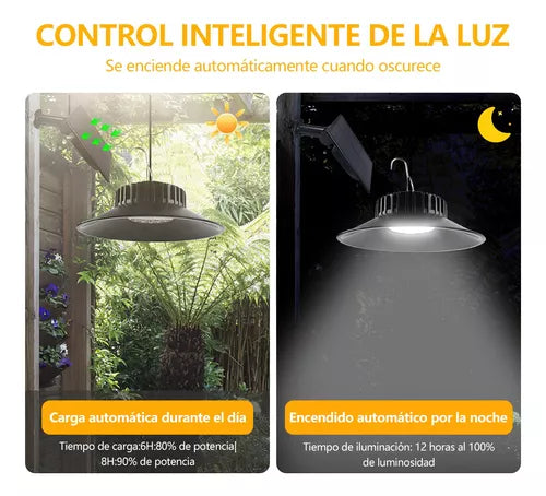 Lámpara Led Solar De Exteriores Sensor Luz Tricolor