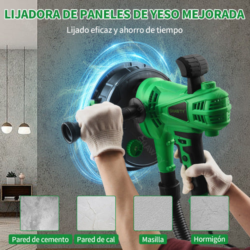 Lijadora De Pared Seca Orbital Pulidora 1500w 215mm Shawty