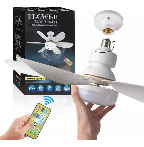 Ventilador de Techo con Control Remoto y 6 Aspas Blancas 52"
