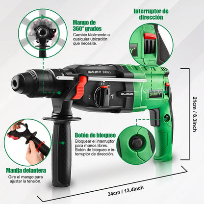 Rotomartillo Perforador SDS-Plus 1050W con Múltiples Modos y Alto Rendimiento