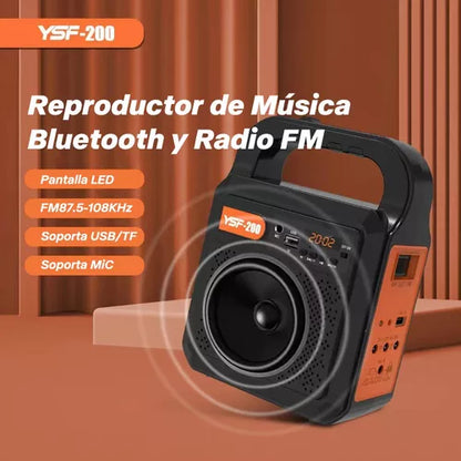Lámpara Solar Iluminación Radio Fm Bluetooth Banco Energía - Metacompras