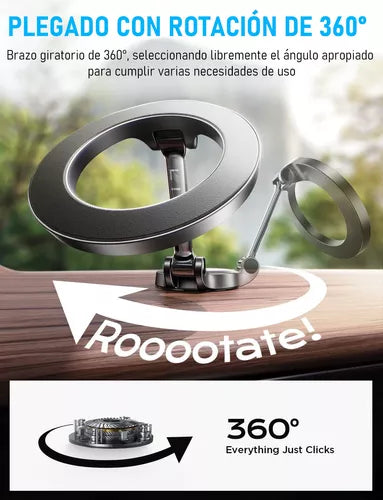 Soporte Magnético Giratorio 360 para Celular en Auto - Fijación Ultraestable